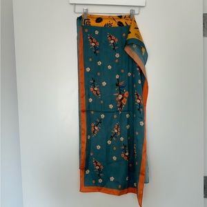 Reversible Floral Satin Scarf